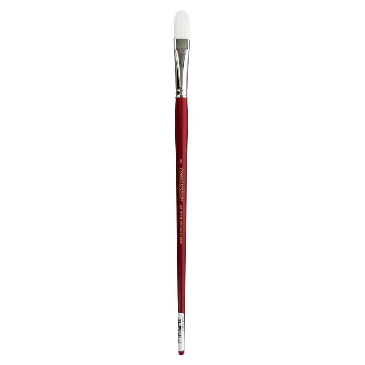 Connoisseur White Taklon Paint Brush All Media LH Filbert #8, For Acrylic, Watercolor, and Oil – Professional Artist Brush for Fine Detail, Broad Strokes, and Washes